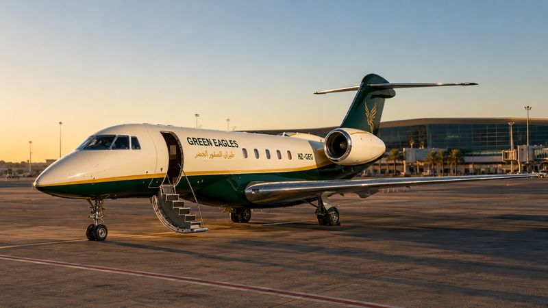 On stand at Jeddah, golden hour
